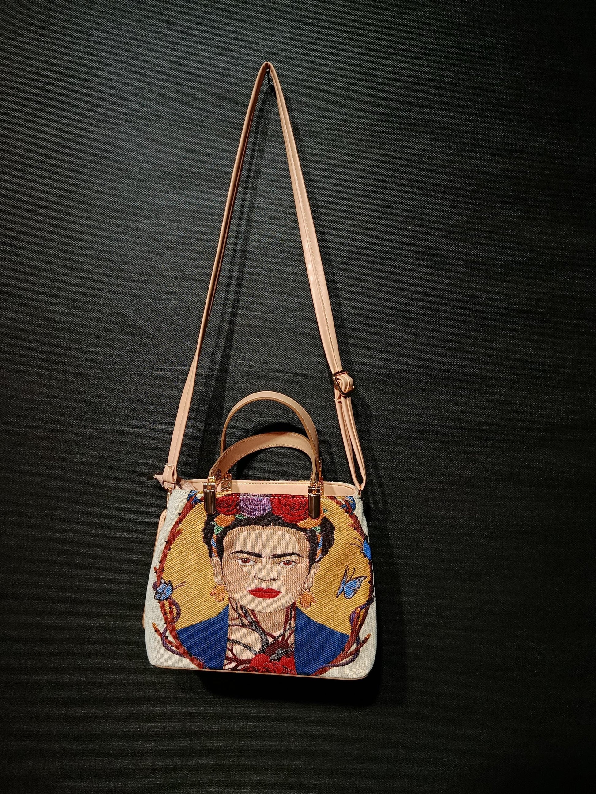 Frida Kahlo Tapestry Bag: Handmade Crossbody Purse, Boho Art