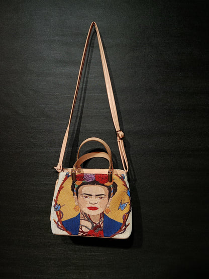 Frida Kahlo Tapestry Bag: Handmade Crossbody Purse, Boho Art