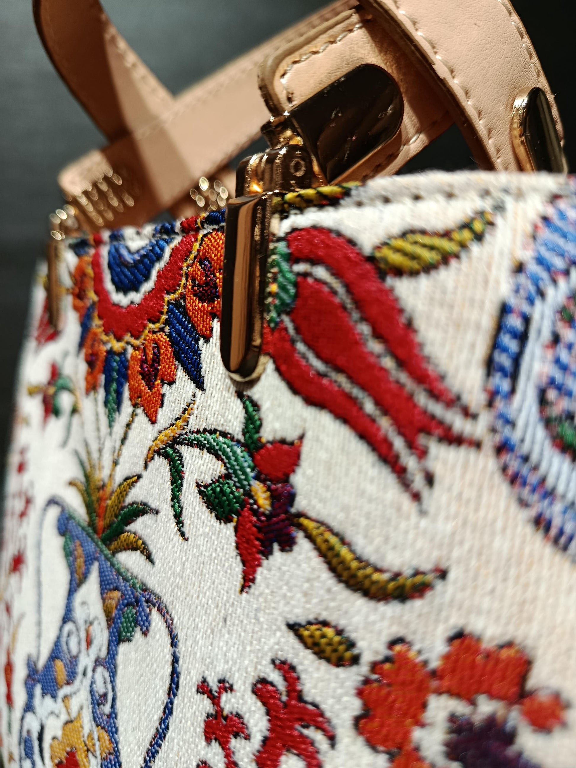 Turkish Gobelin Tapestry Bag: Ottoman Floral Crossbody Purse