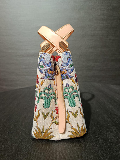 Turkish Gobelin Tapestry Bag: Ottoman Floral Crossbody Purse