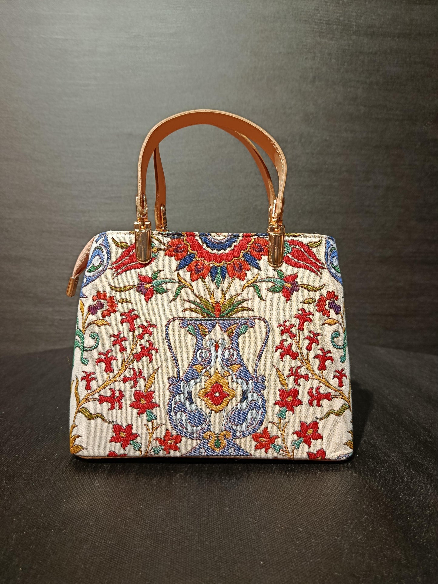 Turkish Gobelin Tapestry Bag: Ottoman Floral Crossbody Purse