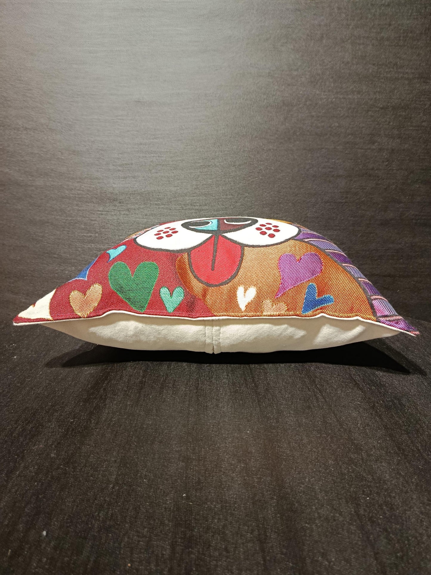 Gobelin Tapestry Dog Pillow Cover: Abstract Puppy Art, Handmade