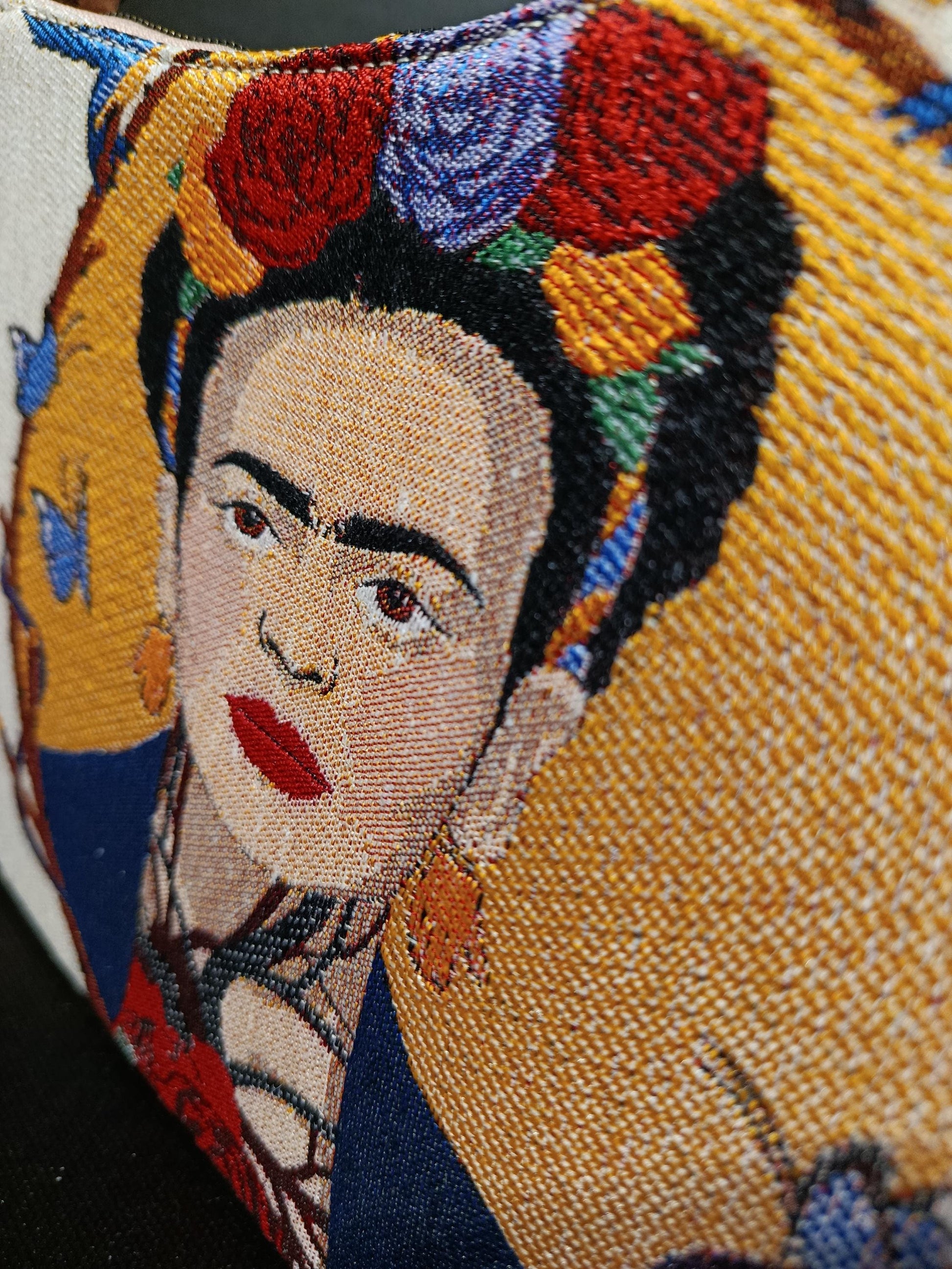 Frida Kahlo Gobelin Shoulder Bag: Handmade Boho Art Crossbody