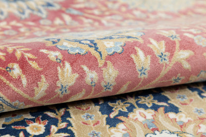 7x10 ft, Classic red oriental Silk Rug: Bamboo Yarn, fine Fringes