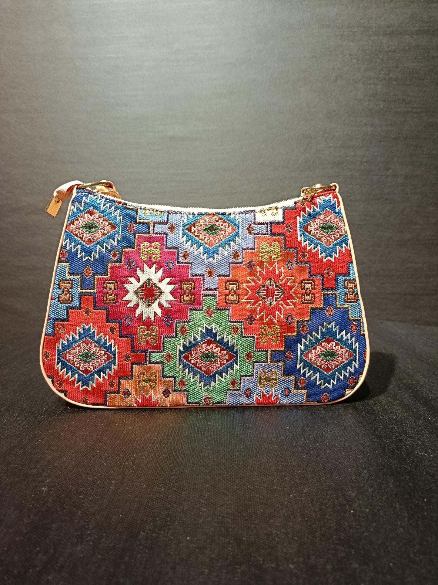 Turkish Kilim Shoulder Bag: Handmade Gobelin Crossbody Purse