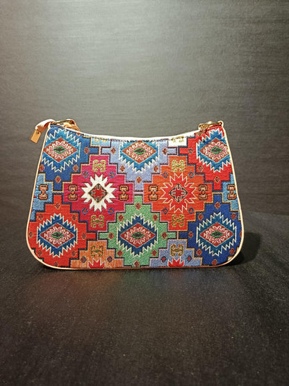 Turkish Kilim Shoulder Bag: Handmade Gobelin Crossbody Purse