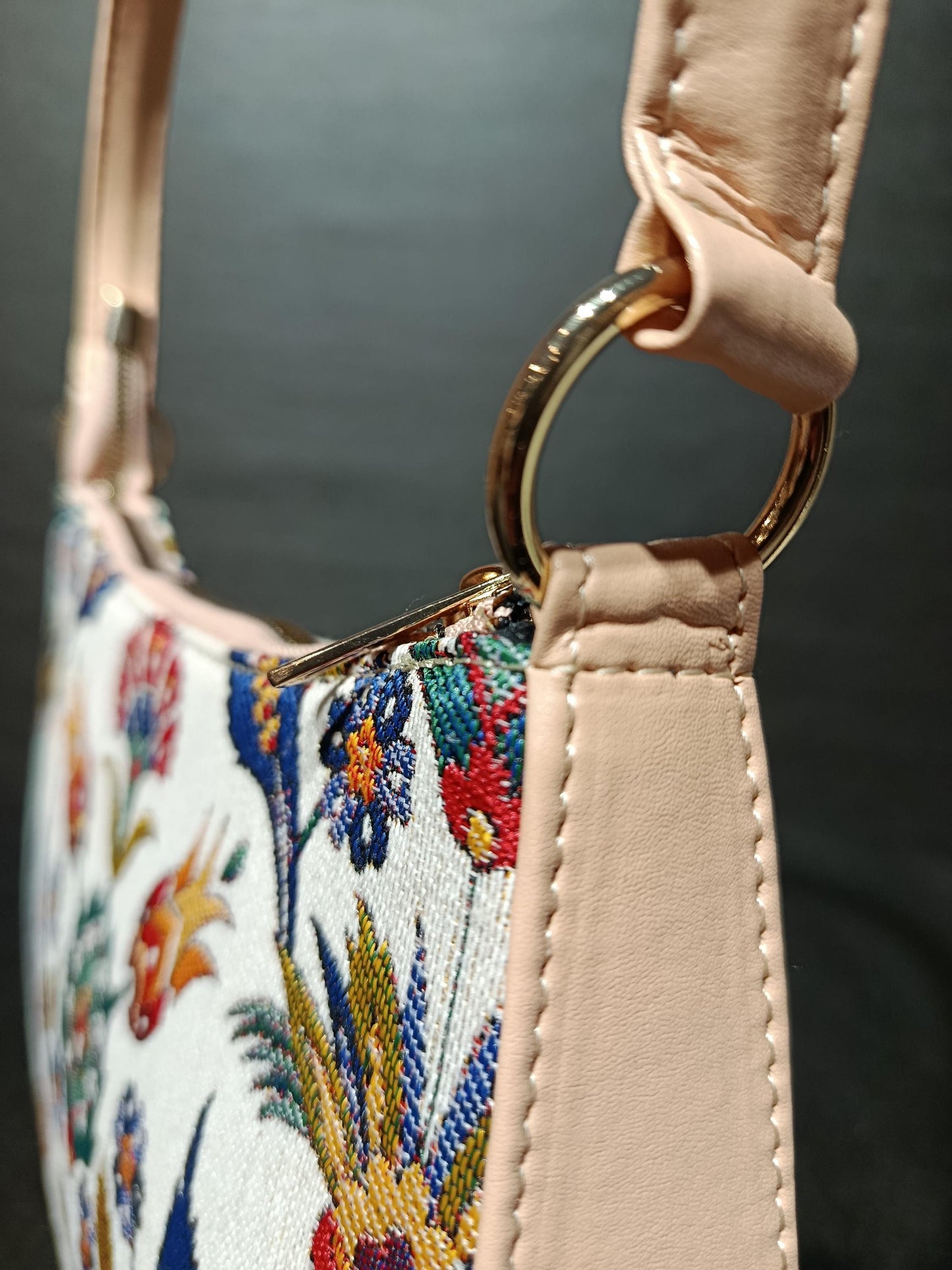 Ottoman Floral Tapestry Shoulder Bag: Turkish Gobelin Crossbody Purse