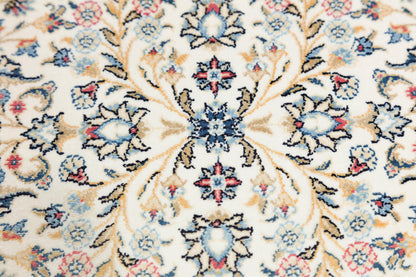 10x13 ft, Classic Blue Silk Rug: Oriental blue fine carpet with Fringes