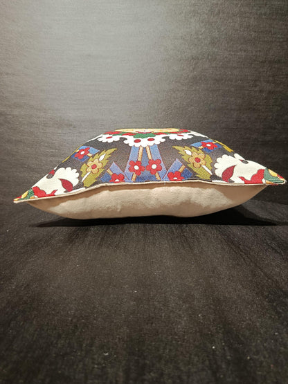 40x40 cm Turkish Gobelin Pillow Cover – Traditional Floral Medallion Cushion Case