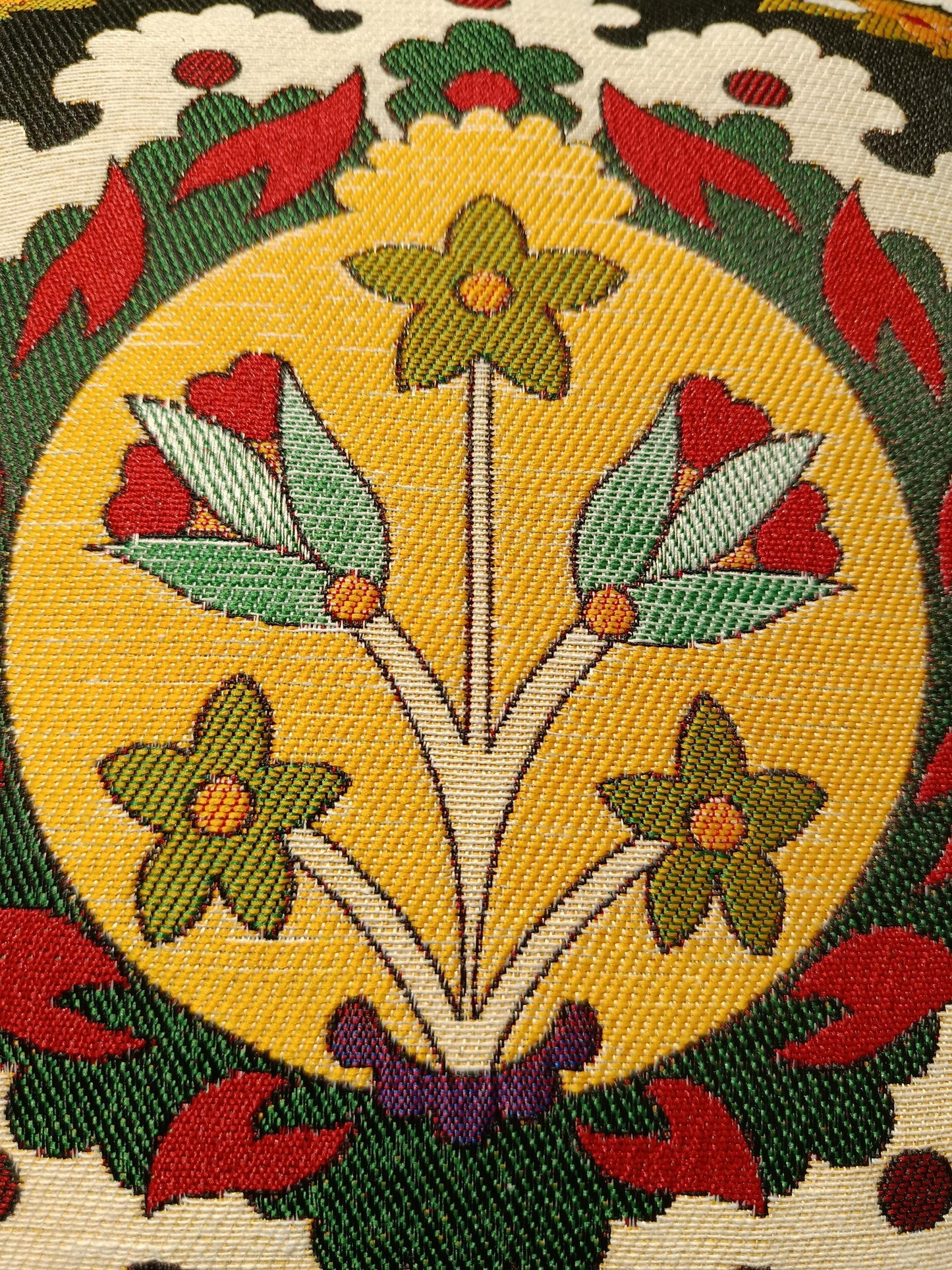 40x40 cm Turkish Gobelin Pillow Cover – Traditional Floral Medallion Cushion Case