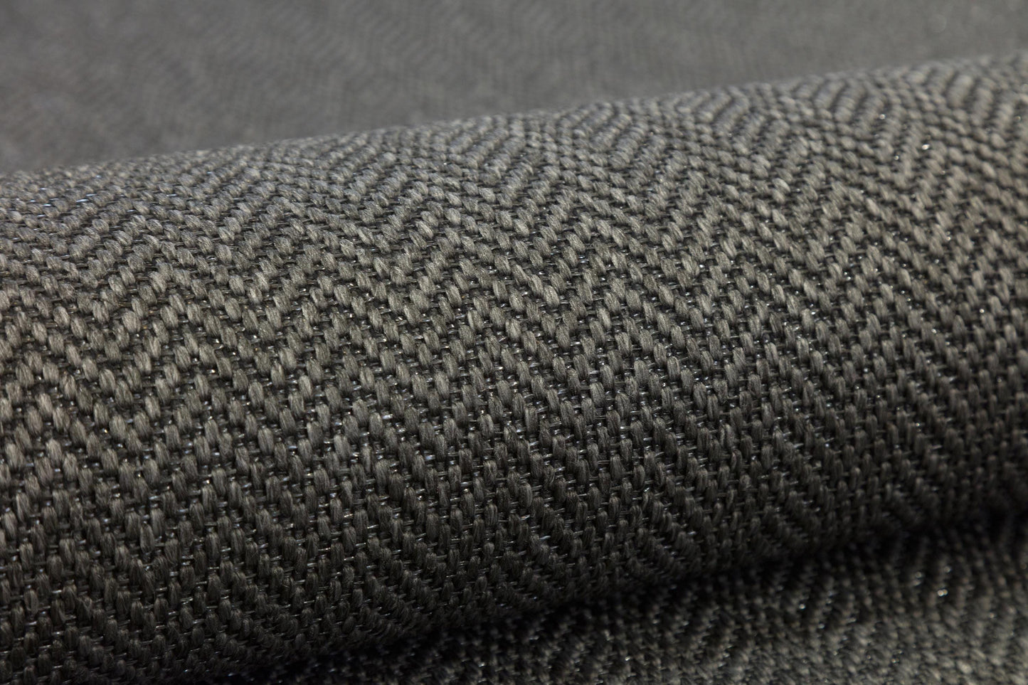 Modern Charcoal Area Rug: Gray Fabric Border, Flatweave Jute Rug