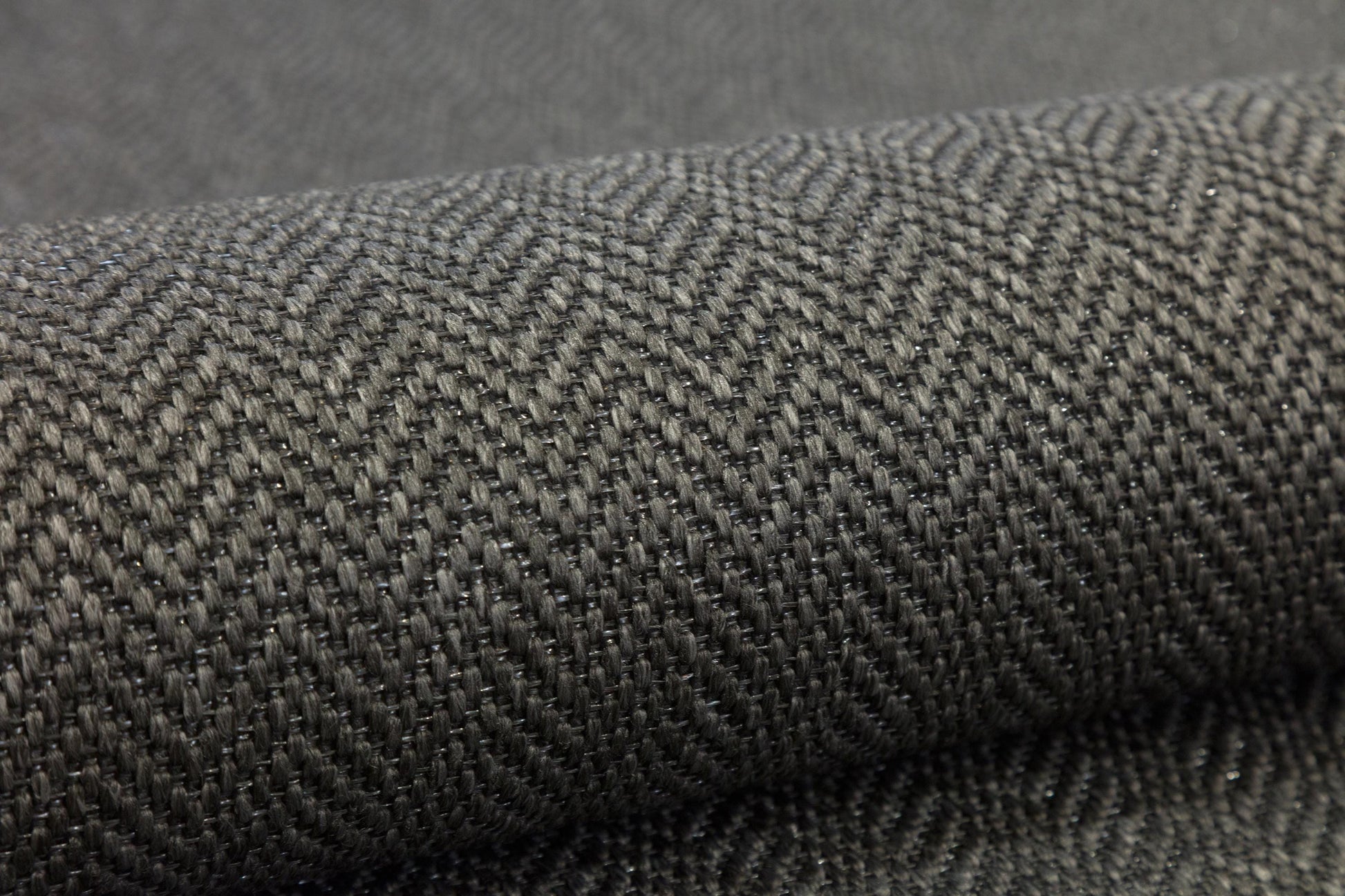 Modern Charcoal Area Rug: Gray Fabric Border, Flatweave Jute Rug