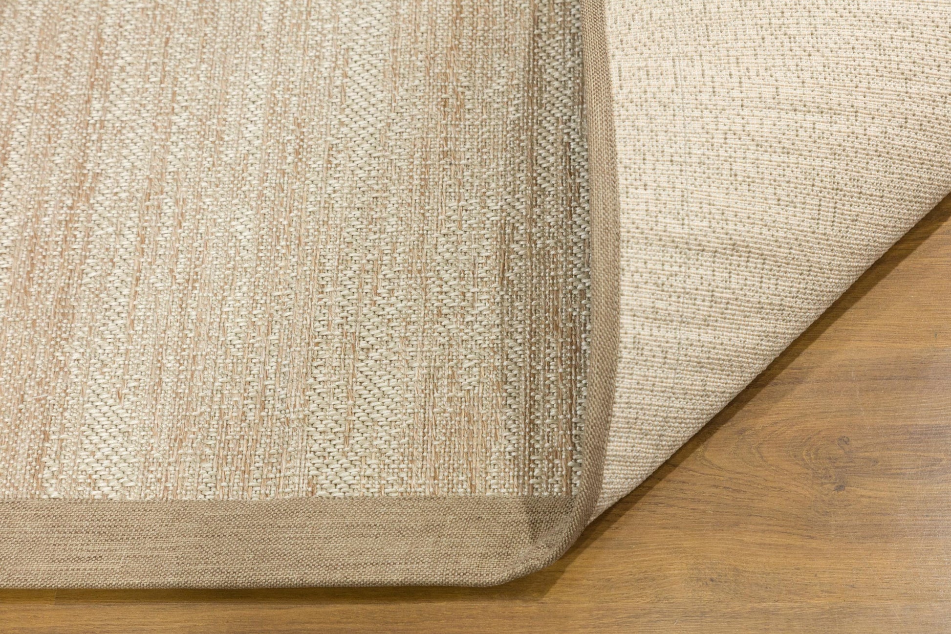 Beige Flatweave jute Rug: Modern Minimalist Area Carpet with Light Brown Border