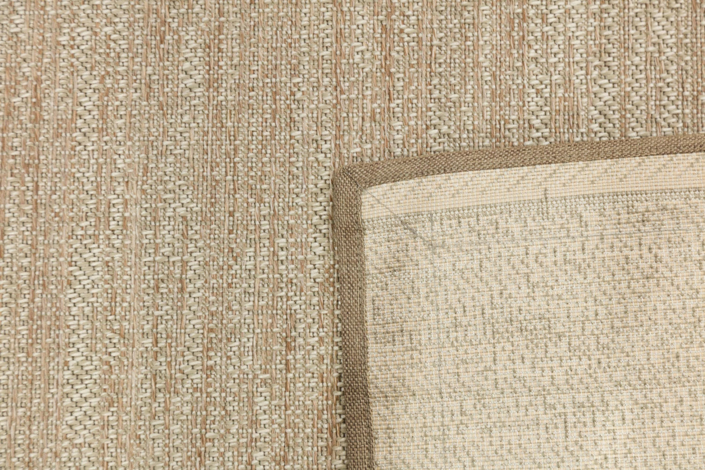 Beige Flatweave jute Rug: Modern Minimalist Area Carpet with Light Brown Border