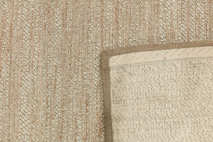 Beige Flatweave jute Rug: Modern Minimalist Area Carpet with Light Brown Border