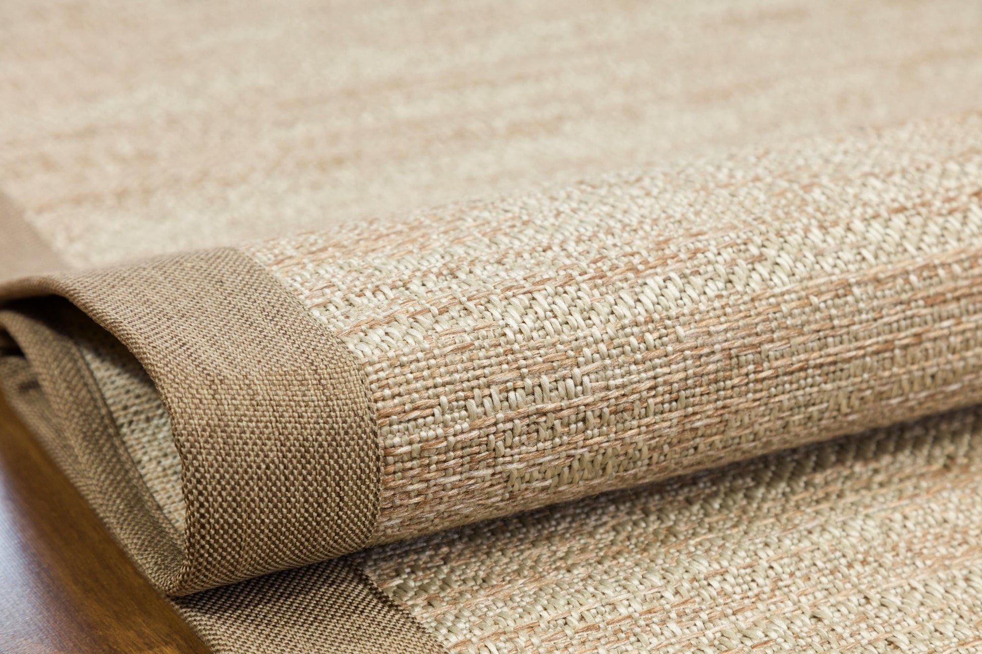 Beige Flatweave jute Rug: Modern Minimalist Area Carpet with Light Brown Border
