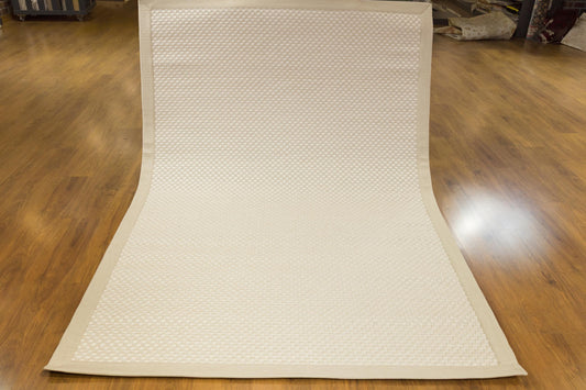 Modern Cream Flatweave Rug: Minimalist Living Room Area Rug 5x7