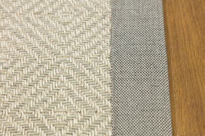 Modern Cream Flatweave Rug: Gray Border Diamond Pattern Area Rug
