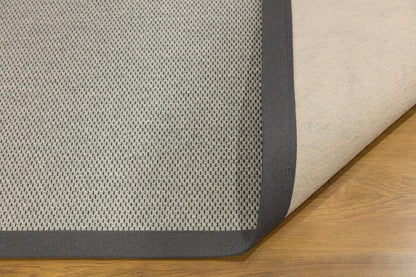 Modern Light Beige Area Rug: Cream Border, Herringbone Flatweave outdoor carpet