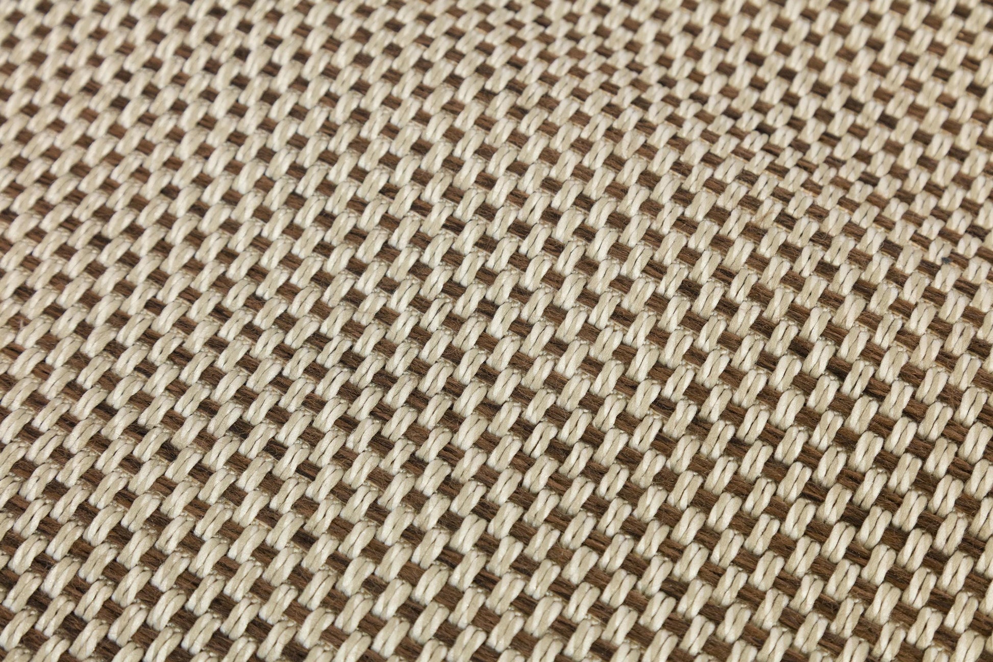 Modern Beige Runner Rug: Taupe Border, Contemporary Flatweave Carpet (3x10 ft.)