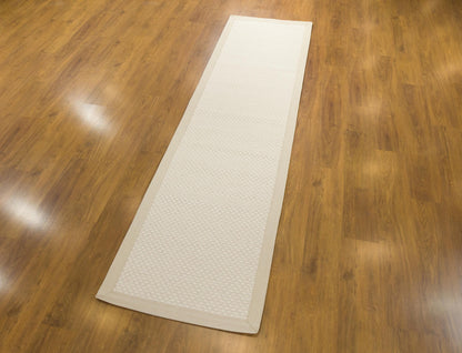Modern Cream Flatweave Runner Rug: Minimalist hallway carpet