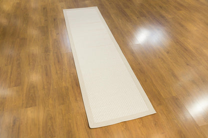 Modern Cream Flatweave Runner Rug: Minimalist hallway carpet
