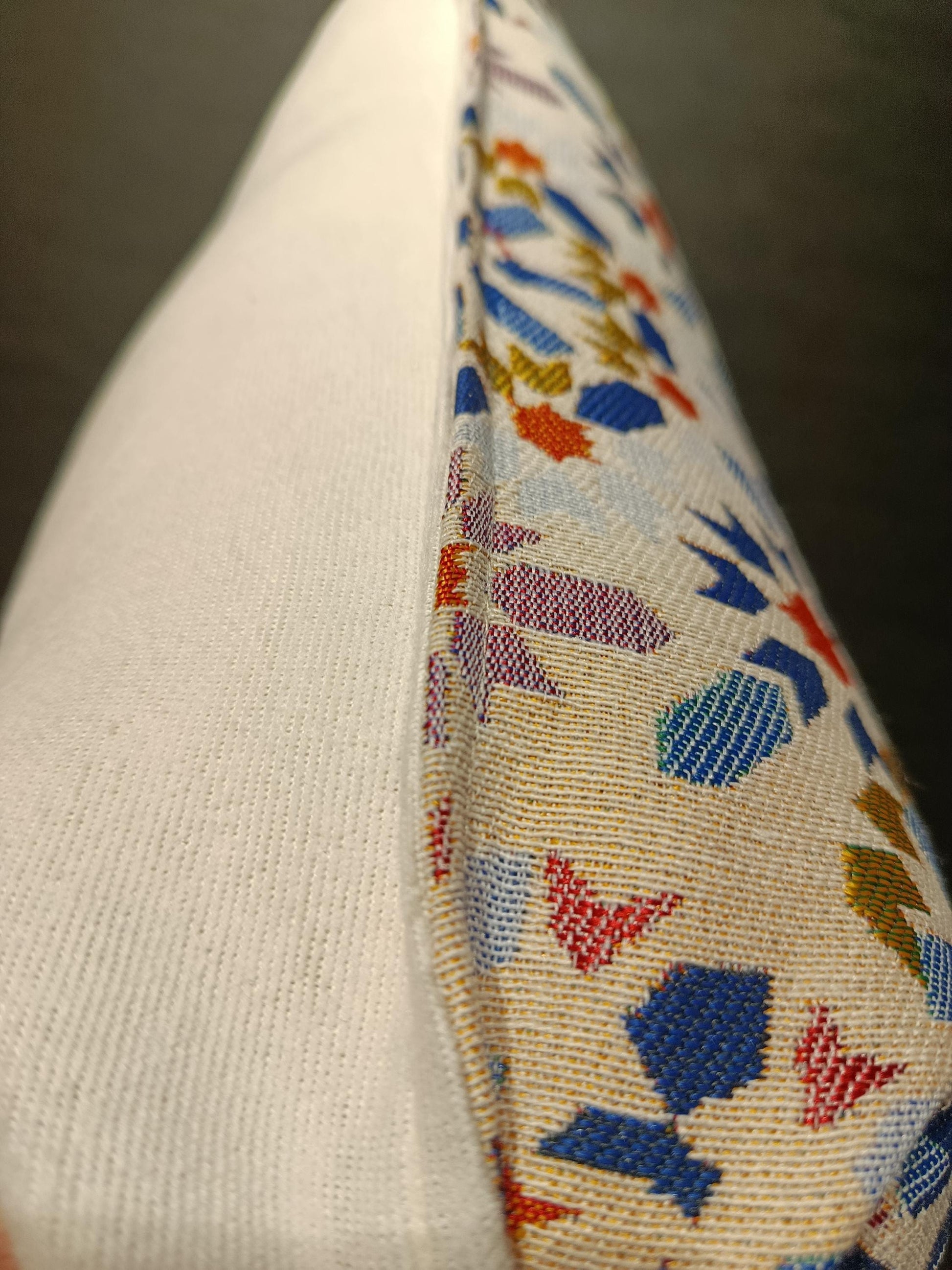 Mosaic Embroidered Pillow Cover: Turkish Geometric Cushion, Boho Decor
