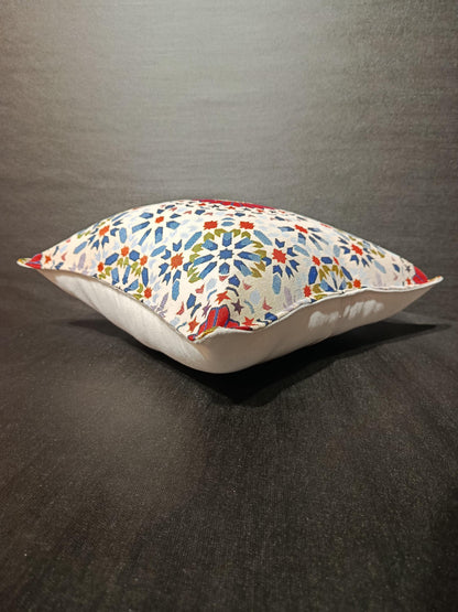 Mosaic Embroidered Pillow Cover: Turkish Geometric Cushion, Boho Decor