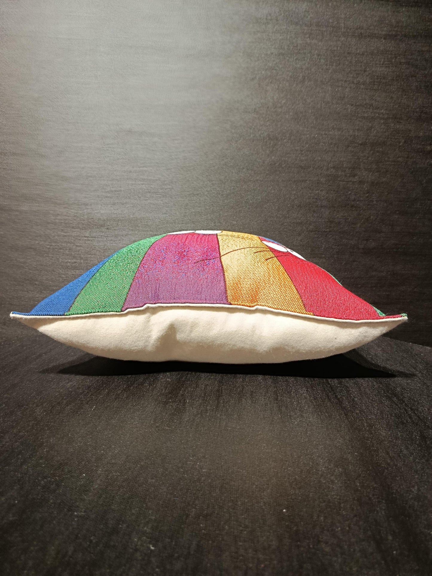 Funny Multicolor Cat Cushion Cover: Gobelin Tapestry Pillow, Whimsical Kids Room Decor