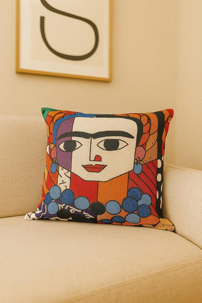 Frida Kahlo Tapestry Pillow Cover: Abstract Feminist Art Decor