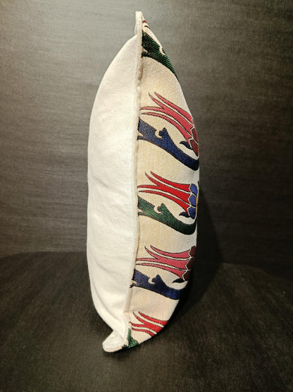 Gobelin Tapestry Pillow Cover: Turkish Tulip Floral Ottoman Cushion