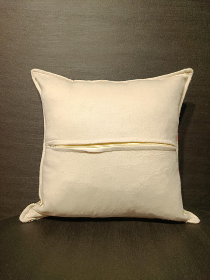 Floral Gobelin Cushion Cover: Turkish Jacquard Tapestry Pillow, 40x40cm