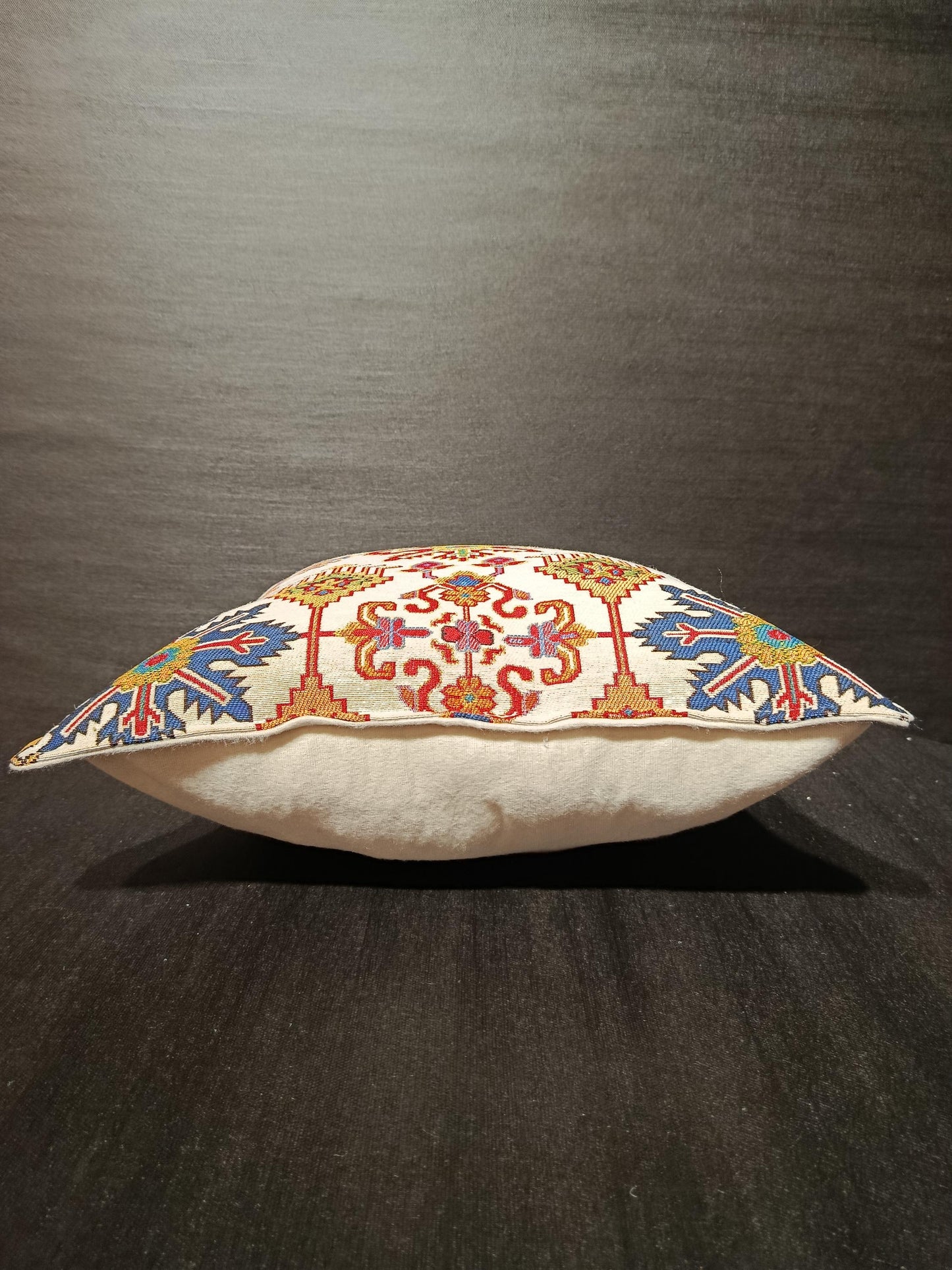 Anatolian Kilim Cushion Cover: Gobelin Tapestry Pillow, Turkish Tribal Decor