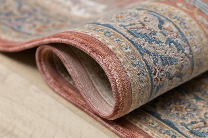 Rust Red Turkish Prayer Rug: Floral Mihrab Design