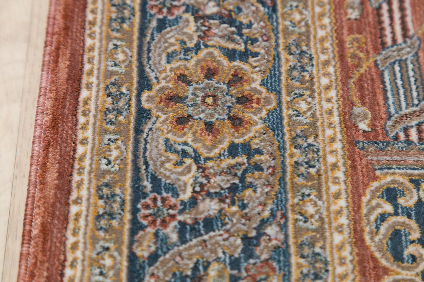 Rust Red Turkish Prayer Rug: Floral Mihrab Design