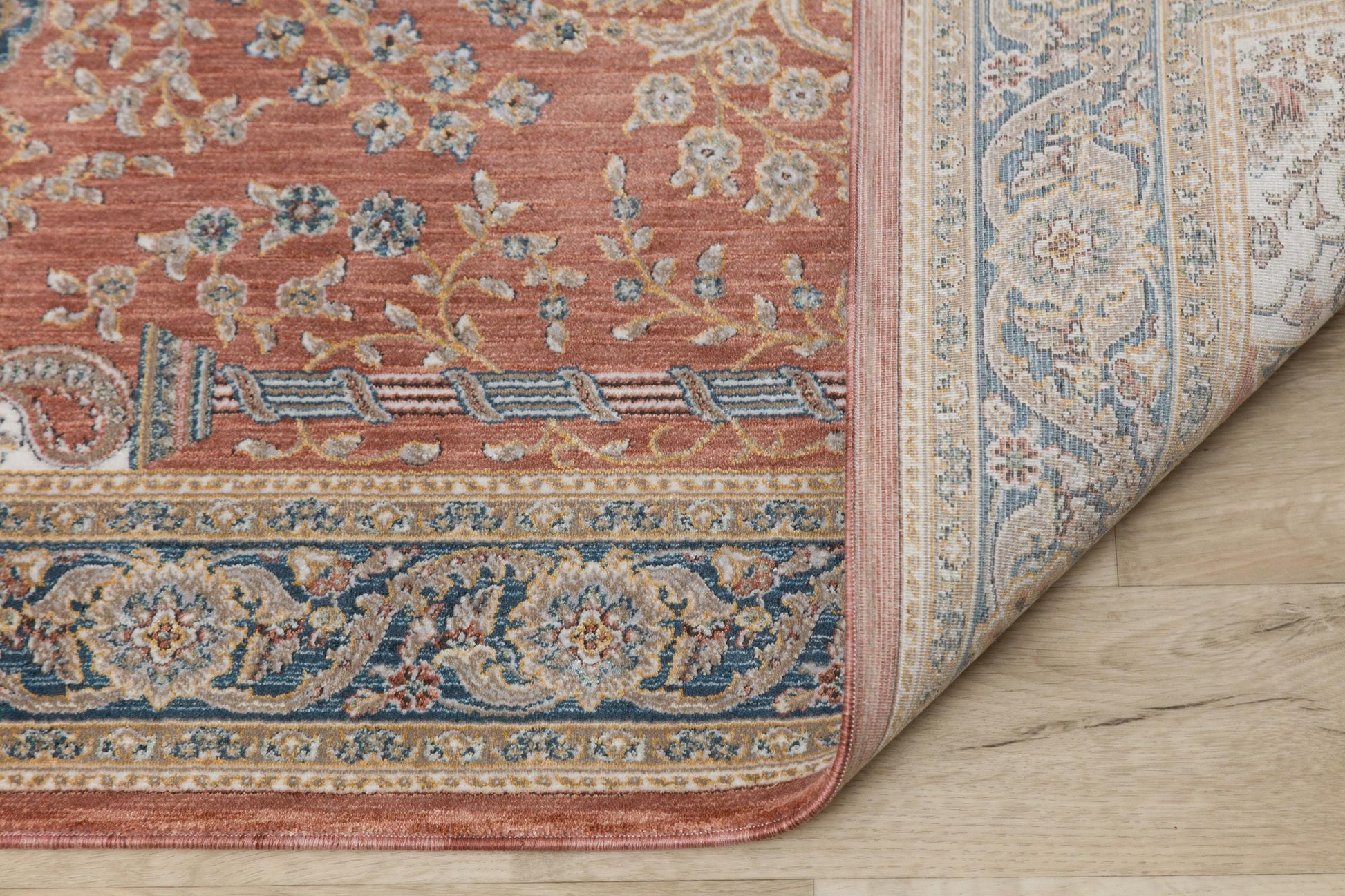 Rust Red Turkish Prayer Rug: Floral Mihrab Design