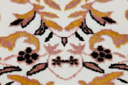 Floral Turkish Prayer Rug: Ivory & Pink Seccade - Made in Türkiye
