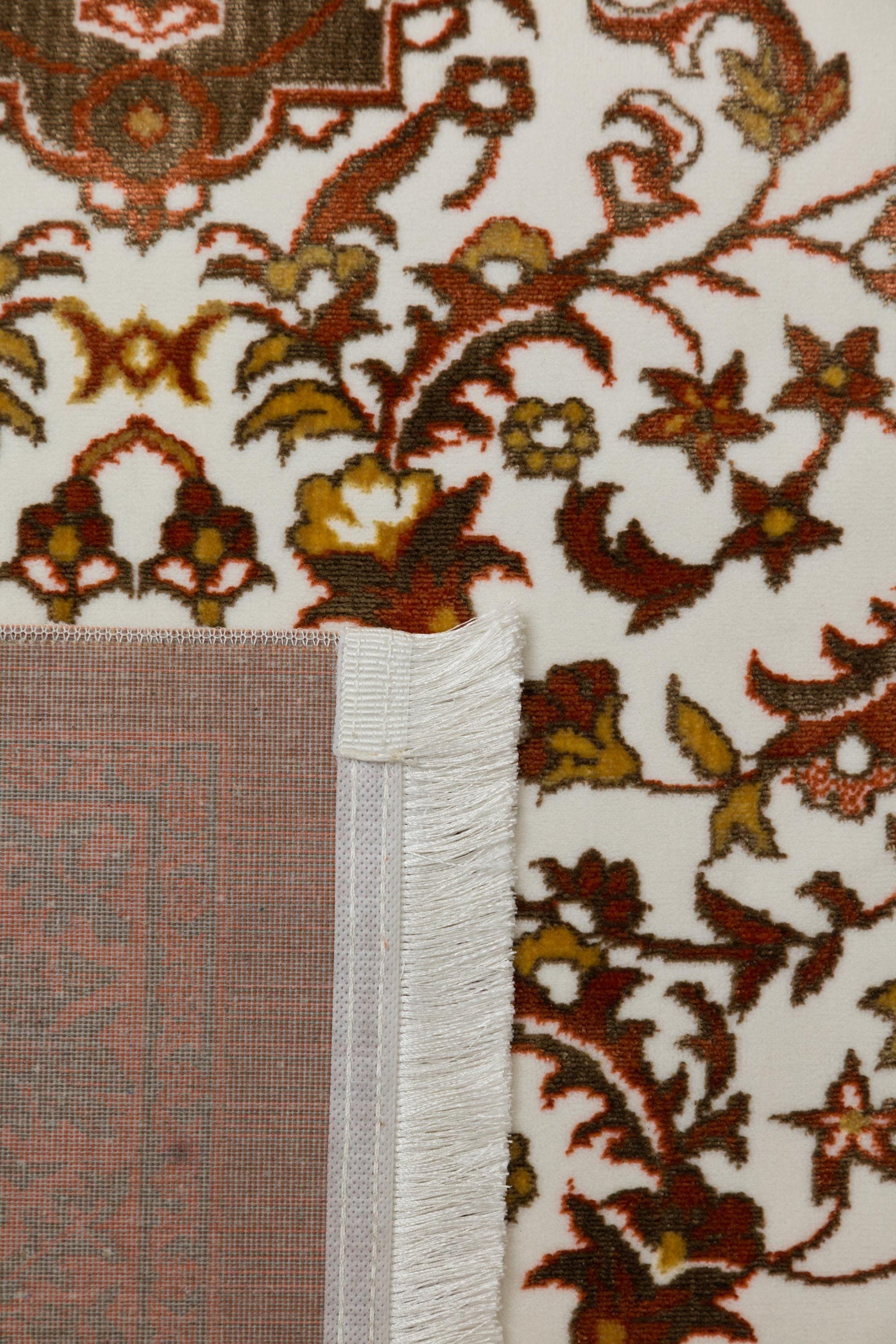 Floral Turkish Prayer Rug: Elegant Mihrab Design - Made in Türkiye