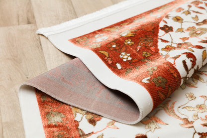 Floral Turkish Prayer Rug: Elegant Mihrab Design - Made in Türkiye