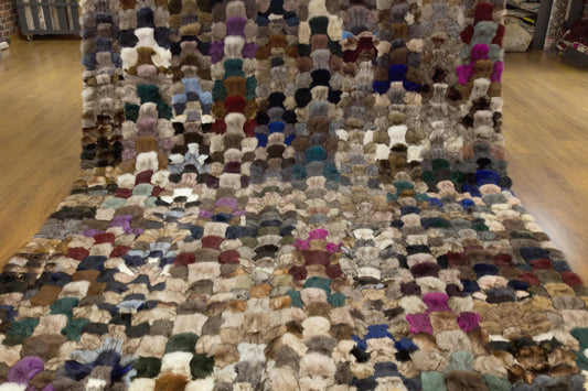 Faux Fur Leather Rug: Custom Patchwork Design