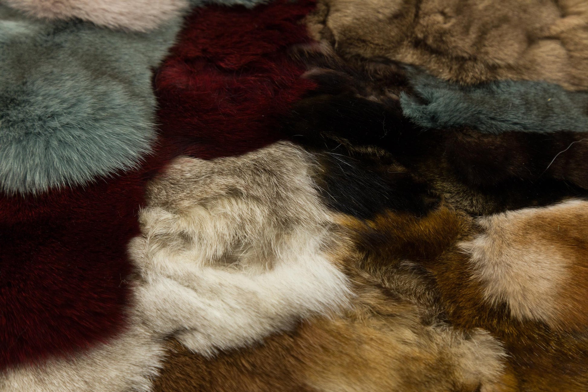Faux Fur Leather Rug: Custom Patchwork Design