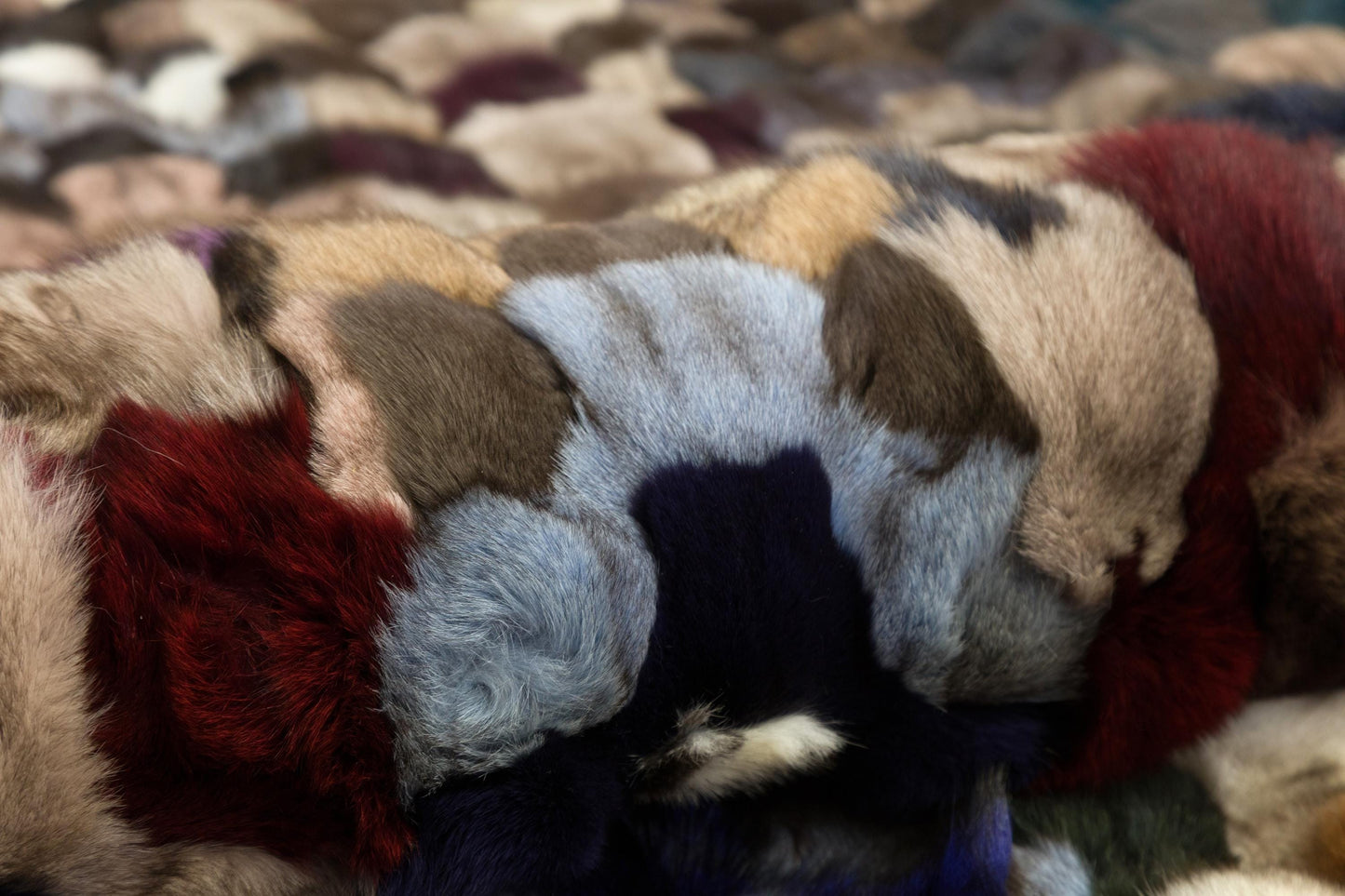 Faux Fur Leather Rug: Custom Patchwork Design