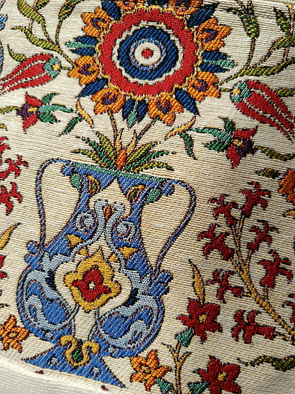 Embroidered Floral Crossbody Bag: Turkish Canvas Purse, Handmade in Türkiye