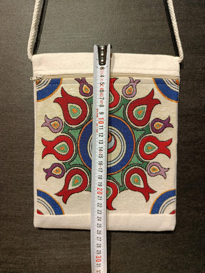 Turkish Tulip Crossbody Bag: Anatolian Canvas Shoulder Purse