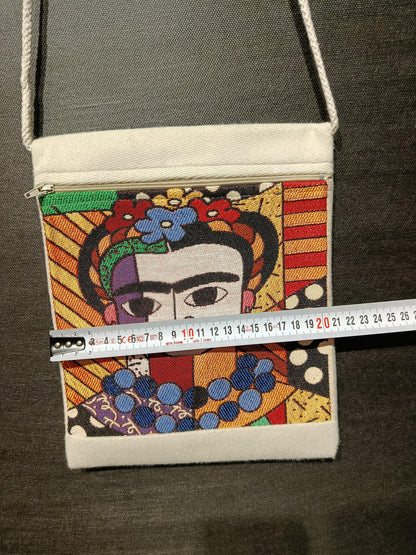Frida Kahlo Tapestry Crossbody Bag – Handmade Art Shoulder Purse