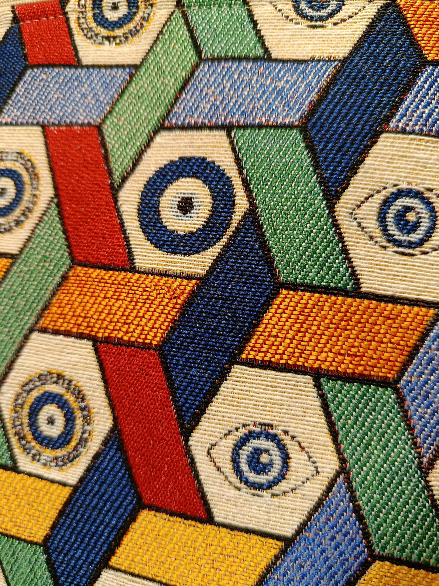 Handmade Turkish Tapestry Crossbody Bag – Geometric Evil Eye Amulet