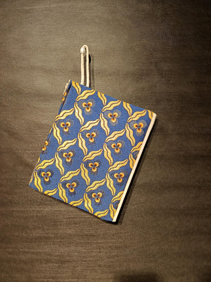 Gobelin Tapestry Clutch Bag: Blue & Yellow Floral, Rope Handle