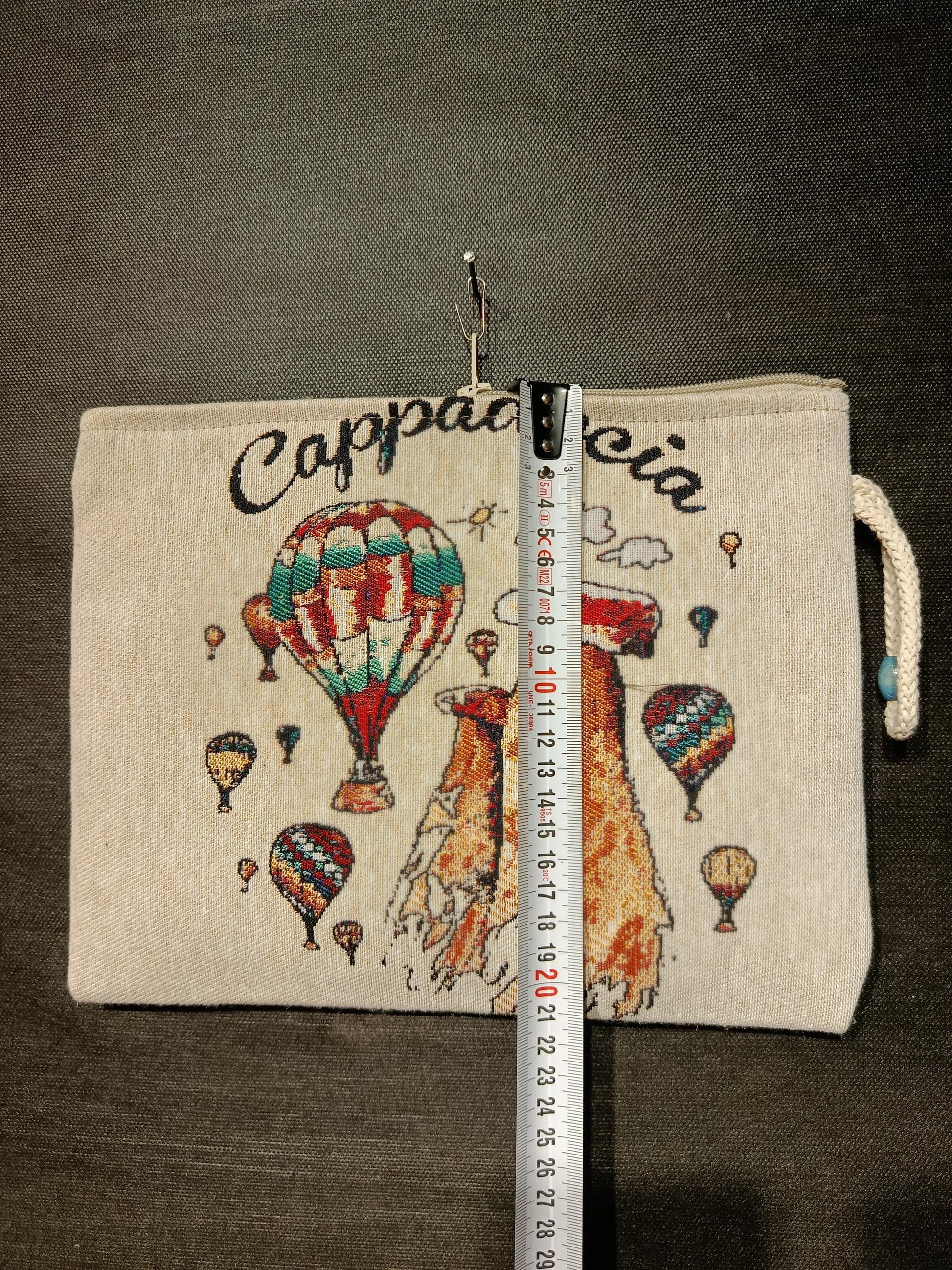 Cappadocia Tapestry Clutch: Hot Air Balloon Turkish Souvenir Bag