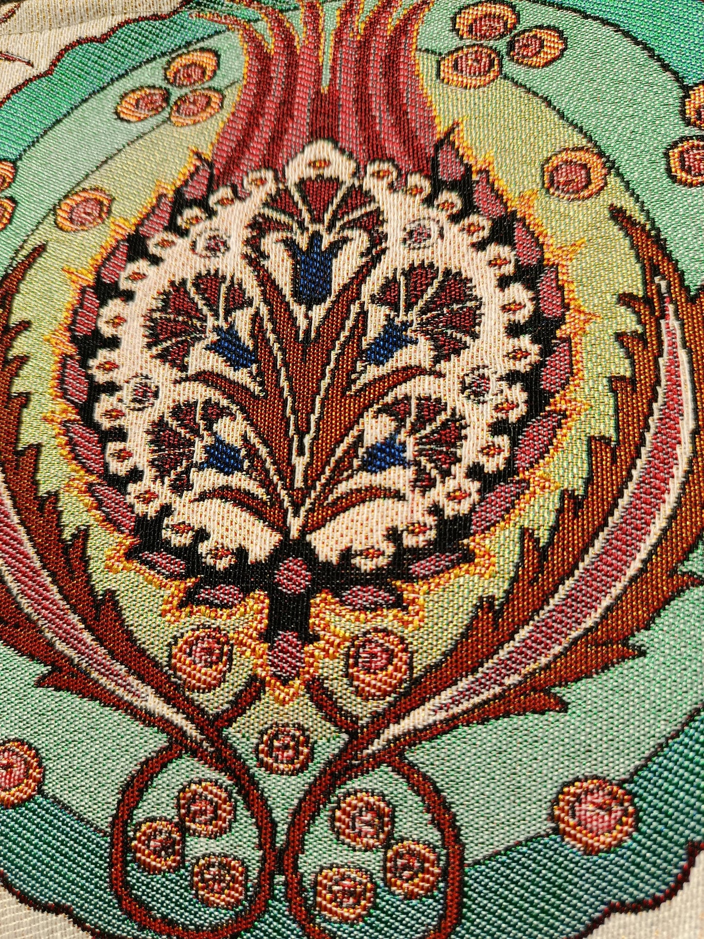 Turkish Tapestry Clutch: Ottoman Floral Medallion, Handmade Pouch