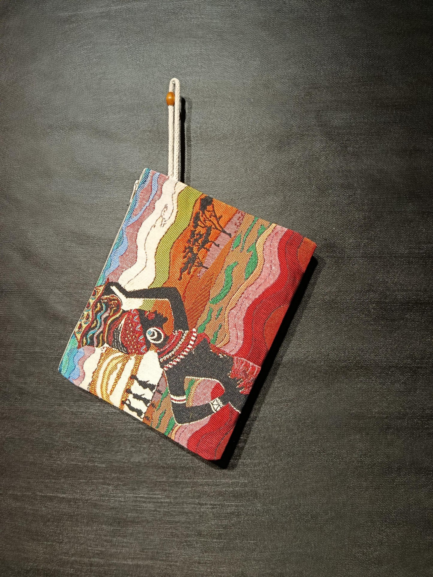 African Tribal Art Clutch Bag: Gobelin Tapestry Wristlet - Handmade